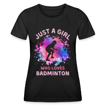 Frauen Badminton Mädchen - Frauen Funktions-T-Shirt - Schwarz - Vorne - AI Model Female 172 light (172cm)
