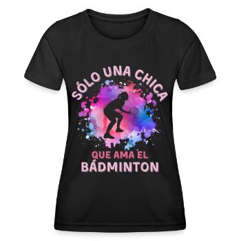 Frauen Badminton Mädchen - Frauen Funktions-T-Shirt - Schwarz - Vorne - AI Model Female 172 light (172cm)