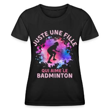 Frauen Badminton Mädchen - Frauen Funktions-T-Shirt - Schwarz - Vorne - AI Model Female 172 light (172cm)