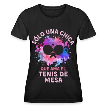 Damen Tischtennis Mädchen - Frauen Funktions-T-Shirt - Schwarz - Vorne - AI Model Female 172 light (172cm)