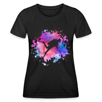 Femmes plongeuses - T-shirt sport Femme - noir - Devant - AI Model Female 172 light (172cm)