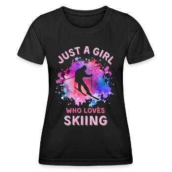 Frauen Ski Mädchen - Frauen Funktions-T-Shirt - Schwarz - Vorne - AI Model Female 172 light (172cm)