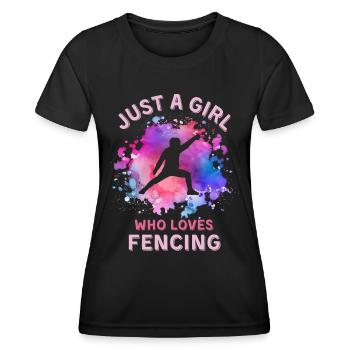 Frauen Fechten Mädchen - Frauen Funktions-T-Shirt - Schwarz - Vorne - AI Model Female 172 light (172cm)