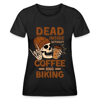 Café Squelette de vélo - T-shirt sport Femme - noir - Devant - AI Model Female 172 light (172cm)