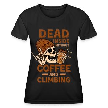 Kaffee Klettern Skelett - Frauen Funktions-T-Shirt - Schwarz - Vorne - AI Model Female 172 light (172cm)