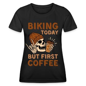 Coffee Biking skeleton - Women's Functional T-Shirt - black - Front - AI Model Female 172 light (172cm)