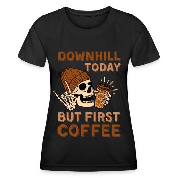 Coffee Downhill skeleton - Women's Functional T-Shirt - black - Front - AI Model Female 172 light (172cm)