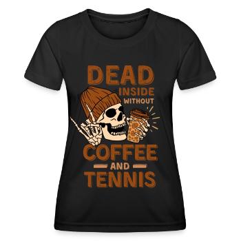 Café Tennis squelette - T-shirt sport Femme - noir - Devant - AI Model Female 172 light (172cm)