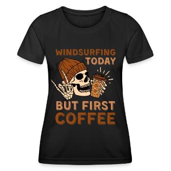 Coffee Windsurfing skeleton - Women's Functional T-Shirt - black - Front - AI Model Female 172 light (172cm)
