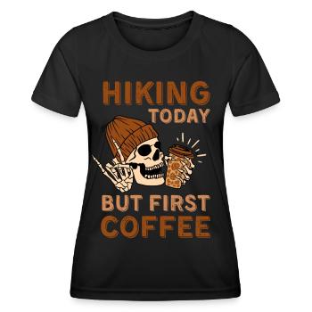 Coffee Hiking skeleton - Women's Functional T-Shirt - black - Front - AI Model Female 172 light (172cm)