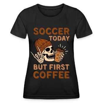 Coffee Soccer skeleton - Women's Functional T-Shirt - black - Front - AI Model Female 172 light (172cm)