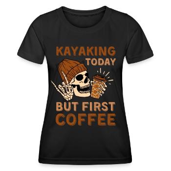 Café Kayak squelette - T-shirt sport Femme - noir - Devant - AI Model Female 172 light (172cm)