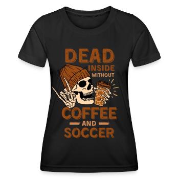 Coffee Soccer skeleton - Women's Functional T-Shirt - black - Front - AI Model Female 172 light (172cm)