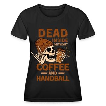 Coffee Handball skeleton - Women's Functional T-Shirt - black - Front - AI Model Female 172 light (172cm)