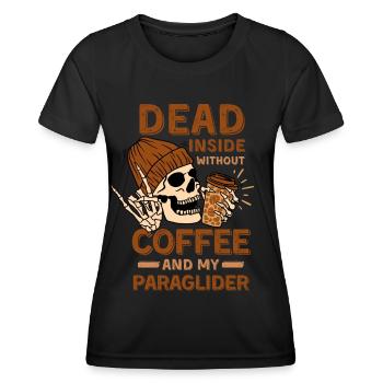 Coffee Paragliding skeleton - Women's Functional T-Shirt - black - Front - AI Model Female 172 light (172cm)