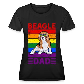 Beagle Dad LGBTQ - Women's Functional T-Shirt - black - Front - AI Model Female 172 light (172cm)