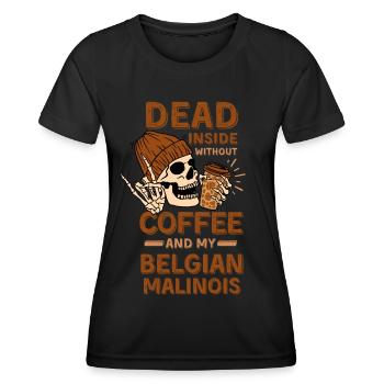 Coffee Belgian-malinois lover - Women's Functional T-Shirt - black - Front - AI Model Female 172 light (172cm)