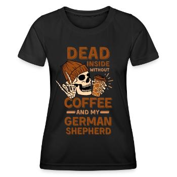 Coffee German-shepherd lover - Women's Functional T-Shirt - black - Front - AI Model Female 172 light (172cm)