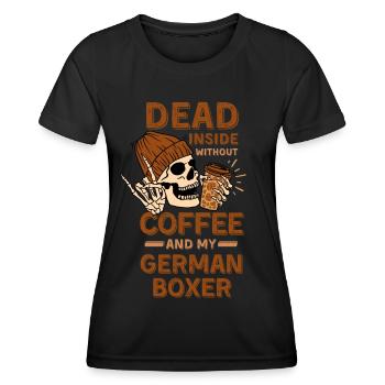 Kaffee Deutsch-Boxer-Liebhaber - Frauen Funktions-T-Shirt - Schwarz - Vorne - AI Model Female 172 light (172cm)