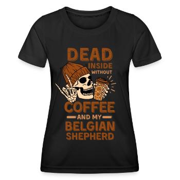 Coffee Belgian-shepherd lover - Women's Functional T-Shirt - black - Front - AI Model Female 172 light (172cm)