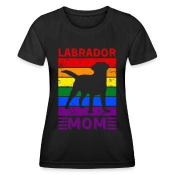 Labrador Mom LGBTQ Regenbogenflagge - Frauen Funktions-T-Shirt - Schwarz - Vorne - AI Model Female 172 light (172cm)