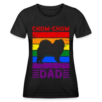 Chow-Chow Dad LGBTQ Regenbogenflagge - Frauen Funktions-T-Shirt - Schwarz - Vorne - AI Model Female 172 light (172cm)
