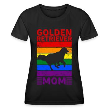 Golden-retriever Mom LGBTQ Rainbow Flag - Women's Functional T-Shirt - black - Front - AI Model Female 172 light (172cm)