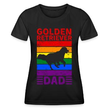 Golden-retriever Dad LGBTQ Rainbow Flag - Women's Functional T-Shirt - black - Front - AI Model Female 172 light (172cm)
