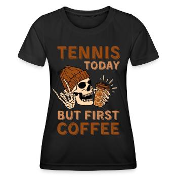 Coffee Tennis skeleton - Women's Functional T-Shirt - black - Front - AI Model Female 172 light (172cm)
