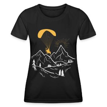 Paramoteur - T-shirt sport Femme - noir - Devant - AI Model Female 172 light (172cm)