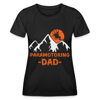 Papa paramoteur - T-shirt sport Femme - noir - Devant - AI Model Female 172 light (172cm)