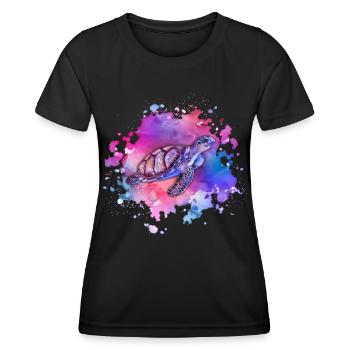 Tortue de mer-jour de la terre jour de l’océan - T-shirt sport Femme - noir - Devant - AI Model Female 172 light (172cm)
