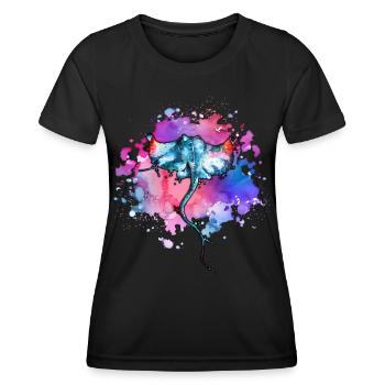 Stachelrochen Erdtag Ozeantag - Frauen Funktions-T-Shirt - Schwarz - Vorne - AI Model Female 172 light (172cm)