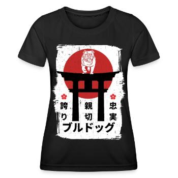 Kanji Bulldog Japon - T-shirt sport Femme - noir - Devant - AI Model Female 172 light (172cm)