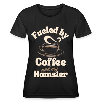 Kaffeehamster-Liebhaber - Frauen Funktions-T-Shirt - Schwarz - Vorne - AI Model Female 172 light (172cm)