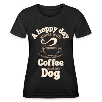 Coffee Dog lover - Women's Functional T-Shirt - black - Front - AI Model Female 172 light (172cm)