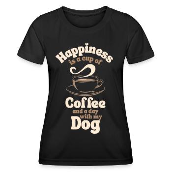 Coffee Dog lover - Women's Functional T-Shirt - black - Front - AI Model Female 172 light (172cm)