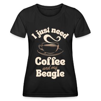 Coffee Beagle lover - Women's Functional T-Shirt - black - Front - AI Model Female 172 light (172cm)