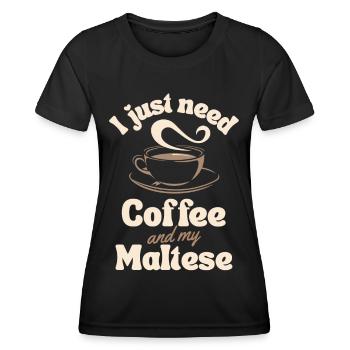 Amateur de café maltais - T-shirt sport Femme - noir - Devant - AI Model Female 172 light (172cm)