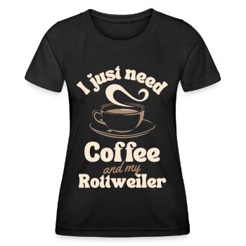 Coffee Rottweiler lover - Women's Functional T-Shirt - black - Front - AI Model Female 172 light (172cm)