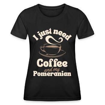 Kaffee-Pommern-Liebhaber - Frauen Funktions-T-Shirt - Schwarz - Vorne - AI Model Female 172 light (172cm)