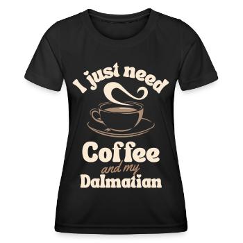 Coffee Dalmatian lover - Women's Functional T-Shirt - black - Front - AI Model Female 172 light (172cm)