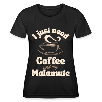 Coffee Malamute lover - Women's Functional T-Shirt - black - Front - AI Model Female 172 light (172cm)