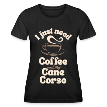 Coffee Cane-corso lover - Women's Functional T-Shirt - black - Front - AI Model Female 172 light (172cm)
