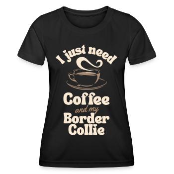 Coffee Border-collie lover - Women's Functional T-Shirt - black - Front - AI Model Female 172 light (172cm)