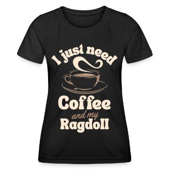 Kaffee Ragdoll Liebhaber - Frauen Funktions-T-Shirt - Schwarz - Vorne - AI Model Female 172 light (172cm)