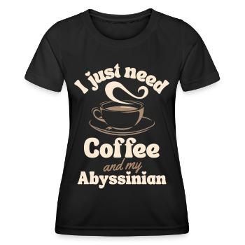 Kaffee Abessinier Katze Liebhaber - Frauen Funktions-T-Shirt - Schwarz - Vorne - AI Model Female 172 light (172cm)