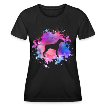 Dobermann-Hundeliebhaber - Frauen Funktions-T-Shirt - Schwarz - Vorne - AI Model Female 172 light (172cm)
