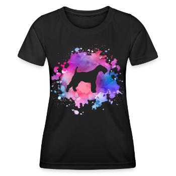 Schnauzer amoureux des chiens - T-shirt sport Femme - noir - Devant - AI Model Female 172 light (172cm)