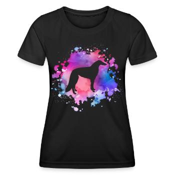 Borzoi dog lover - Women's Functional T-Shirt - black - Front - AI Model Female 172 light (172cm)